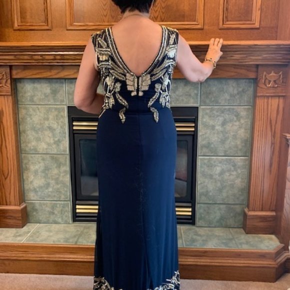 Beautiful Formal Navy Polyester - Picture 4 of 4